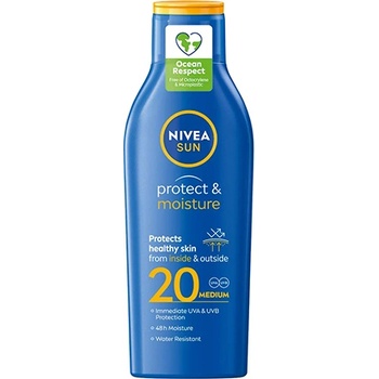 Nivea Sun Protect & Moisture слънцезащитно мляко spf 20 унисекс 200 мл