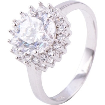 Silenti Jewelry Сребърен пръстен "Диамант" - 5 - 49мм (15.6мм диам. )