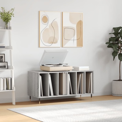vidaXL Шкаф за винилови плочи сив сонома 100x38x48 см инженерно дърво (831746)