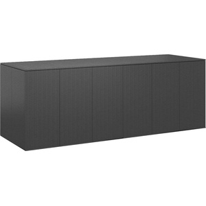  Кутия за градински възглавници PE ратан 291x100, 5x104 см черна