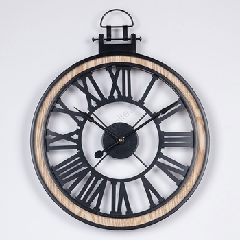 EUROLAMP Стенен часовник 1xAA Ø 40 см черен/кремав (EU0548)