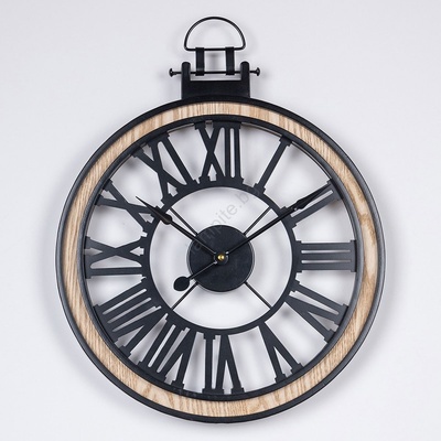 EUROLAMP Стенен часовник 1xAA Ø 40 см черен/кремав (EU0548)
