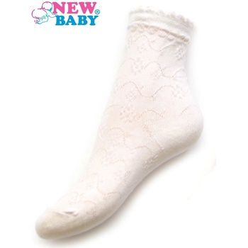 New Baby dětské žakarové ponožky bílé