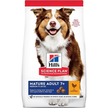Hill's Hill’s Science Plan Canine Mature Adult Medium с пилешко - Пълноценна суха храна за кучета от средни породи до 25 кг, над 7г - 14 кг