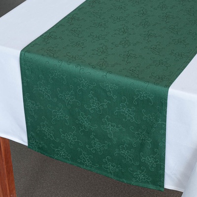 Veba Ubrus Garbo Folklor tmavá zelená 40x120 cm