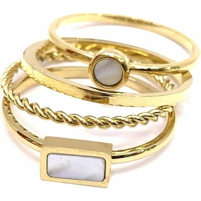 Jan Kos jewellery Prsten z oceli s perletí STA 4620 GT51