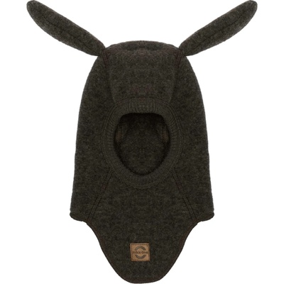 MIKK LINE Merino kukla dětská s oušky Mikk Line hnědá Dark Brown Melange