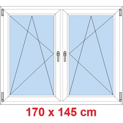 Soft Dvoukřídlé plastové okno 170x145 cm OS+OS se sloupkem Bílá