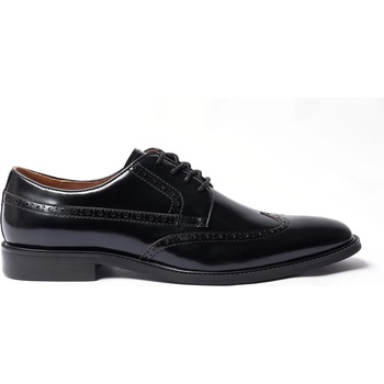 Giorgio Обувки Giorgio Men Brogue Leather Oxford Shoes - Black