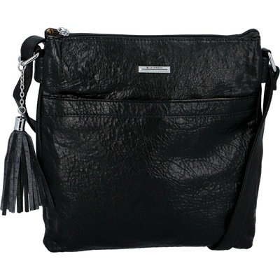 Zajímavá dámská koženková crossbody Kornel černá