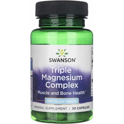 Swanson Trojitý komplex horčíka 400 mg 30 kapsúl