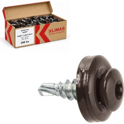 Klimas Wkret-Met 4,8x19mm - 250 ks - Skrutka samozávrtná pre spojenie plechov v presahu do 2x1,25mm, RAL 8019, WSBP-T