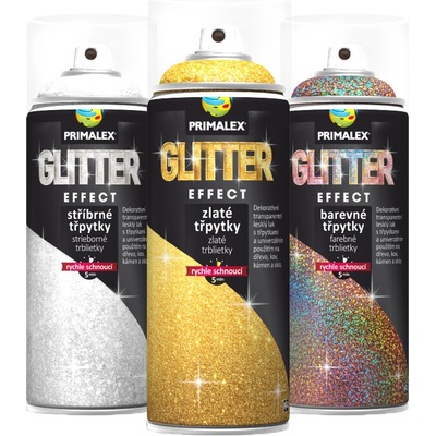 Primalex GLITTER EFEKT sprej 400ml STRIEBORNÉ TRBLIETKY