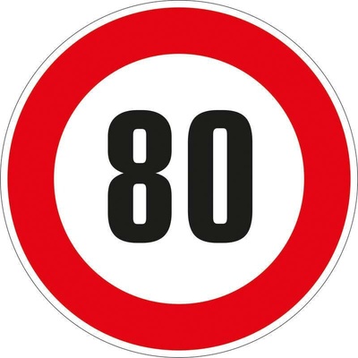 Walteco Značka rychlosti 80km, 150x150mm, samolepka Množství: 1 ks , 20170