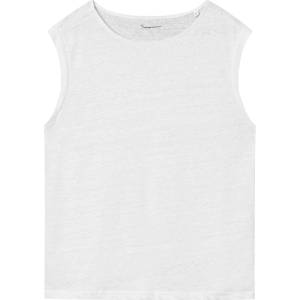 KnowledgeCotton Apparel Дамски топ KnowledgeCotton Apparel Women's Loose Fold Up Linen Top - Bright White (916-4446-0213)