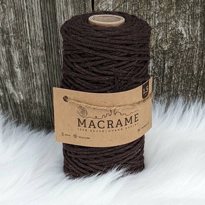 Velká vlna Macrame 1,5mm Kaštan