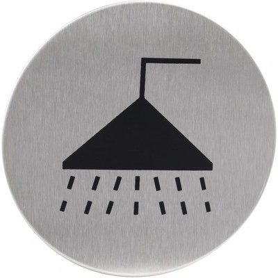 Piktogram Sprcha, nerez, kulatý Ø,75,mm x 1,2 mm
