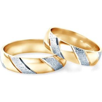 Image 1 of SAVICKI Сватбени халки: двуцветно злато, полукръгъл профил. 4.3 мм