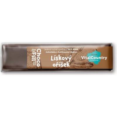 Choco & Fill Raw plněná čokoláda 65% Lískový oříšek 30 g