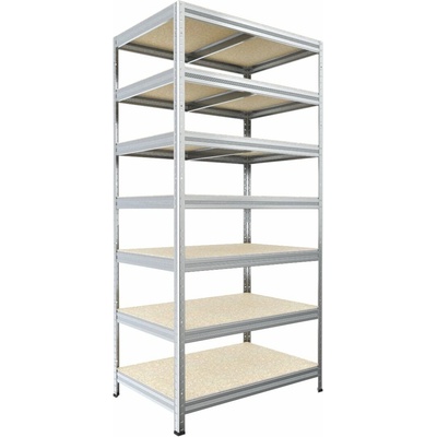 Biedrax Regál do technické místnosti 50 x 60 x 210 cm, pozink, 7 polic OSB 10 mm, nosnost 200 kg na polici