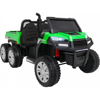 Lean Cars Elektrické autíčko Farmer A730-2 nelakované zelené 24V 14Ah s vyklápacou vlečkou penové kolesá 6 kolies 4x200W