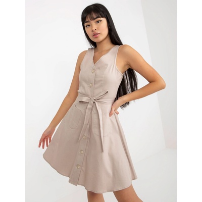 Minišaty na zapínanie LK-SK-508253.44P Beige