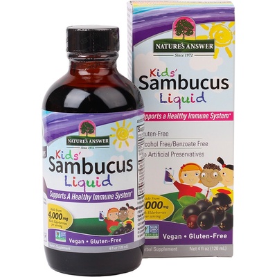 Natures Sirup z černého bezu pro děti s echinaceou a kozincem 120 ml