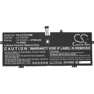 Cameron Sino Батерия за лаптоп LENOVO Yoga 9 14IAP7 L21B4PH0 LiPo 15.52V 4700mAh CAMERON SINO (CS-LVY914NB)