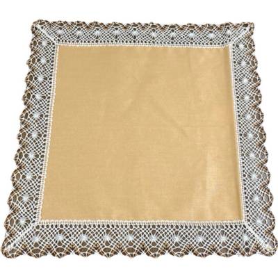 Texprim Ubrus s krajkou zlatý kulatý průměr 70 cm