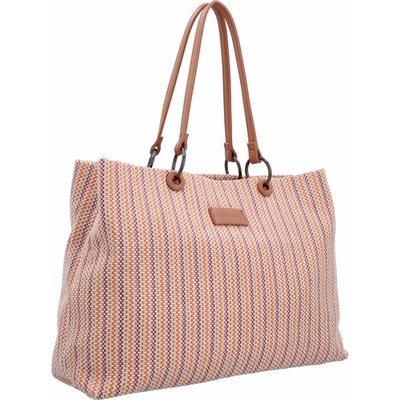 Le Sands dámská LETNÍ kabelka BAREVNÁ TKANÁ SHOPPER Oranžová