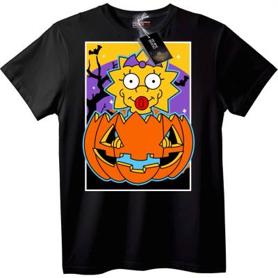 NOONEBRAND Хелоуин Лиса в Тиква Т-Шърт - 2XL, Black