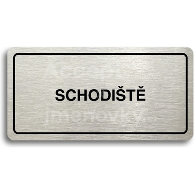 ACCEPT Piktogram SCHODIŠTĚ - stříbrná tabulka - černý tisk