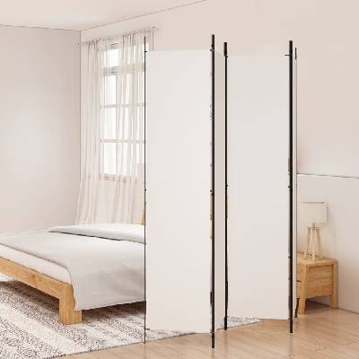vidaXL 4dílný paraván bílý 200 x 220 cm textil