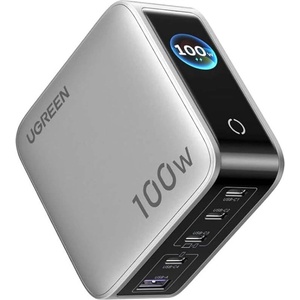 UGREEN Захранване за ел. мрежа за мобилни устройства с USB-A и 4xUSB-C изходи с технология за бързо зареждане - Ugreen X773 Nexode Pro GaN Wall Charger Smart Display 100W (тъмносив) (65620B)