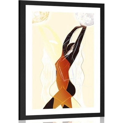 Plakát s paspartou bohémský život ženy - 30x45 no frame