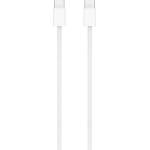 Apple USB-C Кабел, Apple USB-C to USB-C Woven 60W HQ 1m, Бял (Bulk) (MQKJ3ZM/A/HQ)