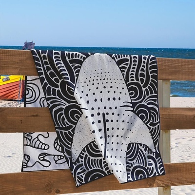 DecoKing plážová osuška Shark 90 x 180 tmavomodrá
