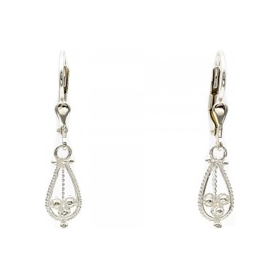 Zlato-minerály stříbrné náušnice filigrán SUP5232cs