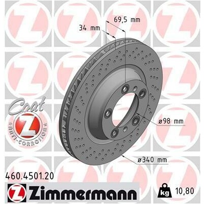 Brzdový kotúč ZIMMERMANN 460.4501.20
