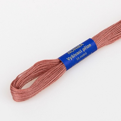Niťárna Vyšívací příze NORMA / BAVLNKA 7342 rustikální růžová, jednobarevná, 1,5g/15m