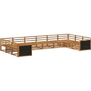 vidaXL Комплекти дивани 10 бр. Солидно акациево дърво (3383882)
