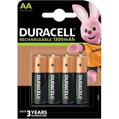 Duracell Акумулаторна батерия Duracell, AA, R6, 1.2V, 1300 mAh, NiMH, 4 бр (DUR-BR-AA-1300MAH-4PK)