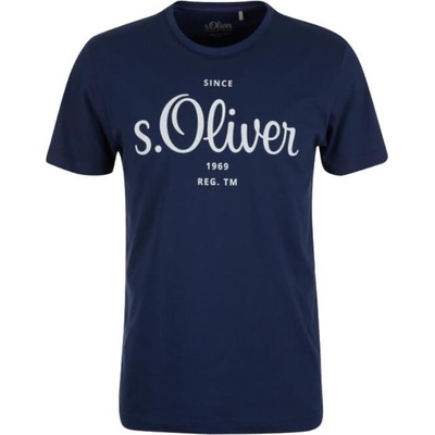 s Oliver pánské triko s logem 2057432/56D1 modrá
