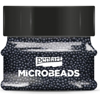 Pentart Korálky skleněné MICROBEADS PENTART 40 g ČERNÁ