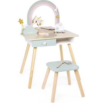 Janod Еднорог Дървена тоалетка със столче
