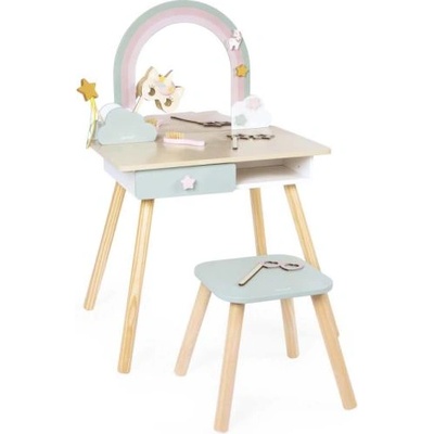 Janod Еднорог Дървена тоалетка със столче