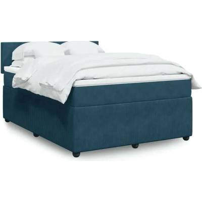 vidaXL 11461.3287780 Boxspring postel s matrací modrá samet
