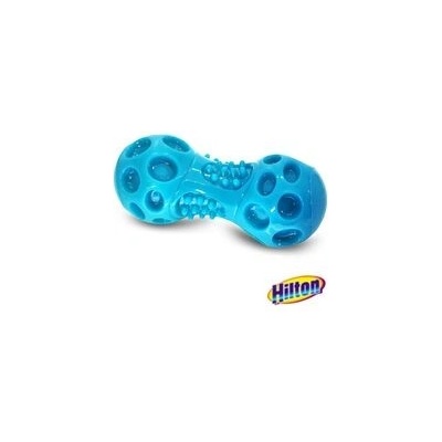 Hilton hračka pro psa dentální činka pískací 11,6 cm modrá