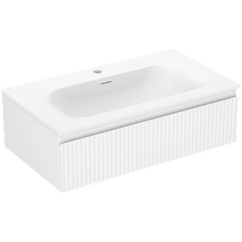 Mexen Rivel шкаф за баня 80 см с мивка Vela, 1 чекмедже, оребрен, бял мат - 91A20-08023-1-BF01-W23M01 (91A20-08023-1-BF01-W23M01)