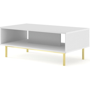 BIM Furniture Масичка за кафе Ravenna B 90x60, бял мат/злато (RAVENNACOFTABWMGFR)